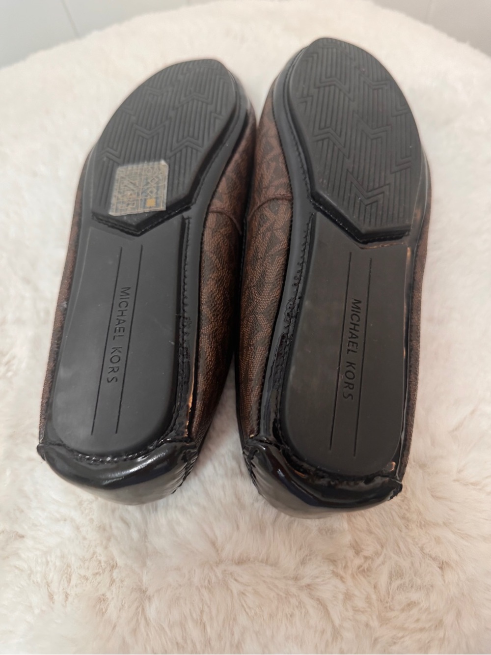 Michael Kors Dark Brown MK Logo Quilted Insole Loafers - Picture 5 of 7